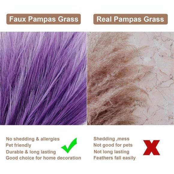 Pampas Grass Small, 30 Pcs 17" Faux Pampas Grass Short Decor, Pompas Grass - Picture 4 of 7